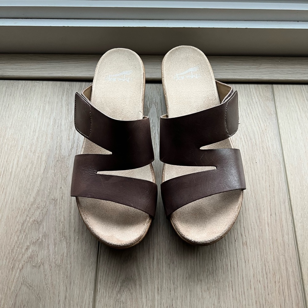 Dansko Dark Brown Leather Sandals
